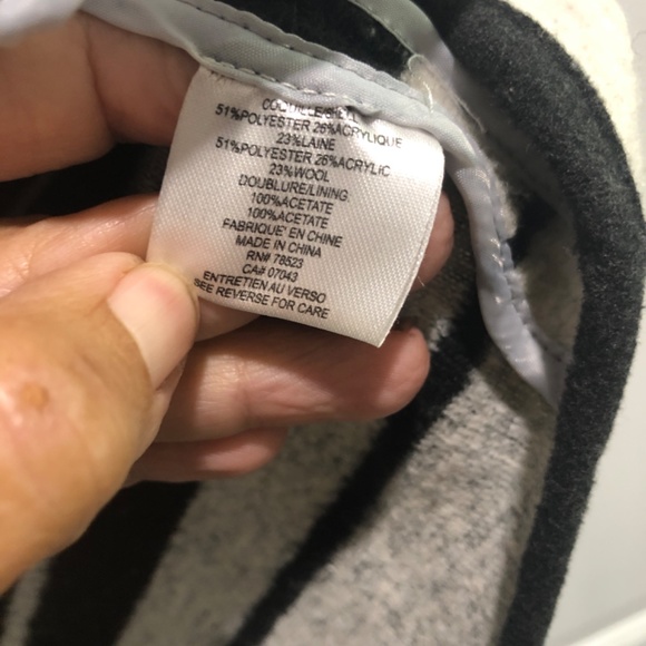 Wool blend black and white refined style jacket - Picture 4 of 5